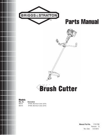 Brush Cutter Parts Manual - Briggs & Stratton