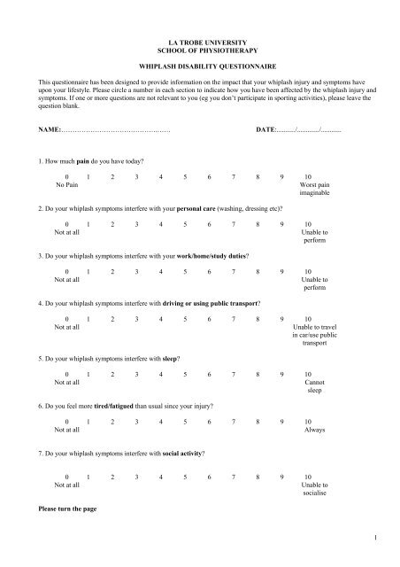 Whiplash Disability Questionnaire (.pdf) - Q-Comp