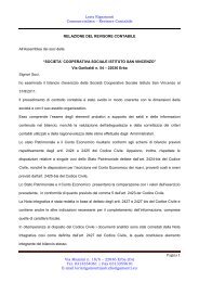 Relazione del Revisore Contabile - Scuola San Vincenzo