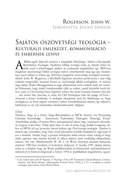 2010/4 - SÃ¡rospataki ReformÃ¡tus TeolÃ³giai AkadÃ©mia