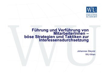 Prof. Dr. Johannes Steyrer - Vinzenz Gruppe