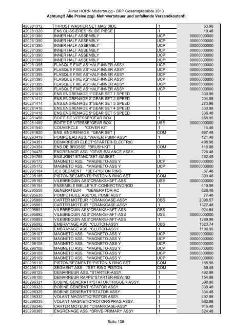 Preise zzgl. Mehrwertsteuer und anfallende ... - Allrad Horn