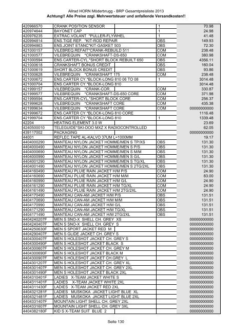 Preise zzgl. Mehrwertsteuer und anfallende ... - Allrad Horn