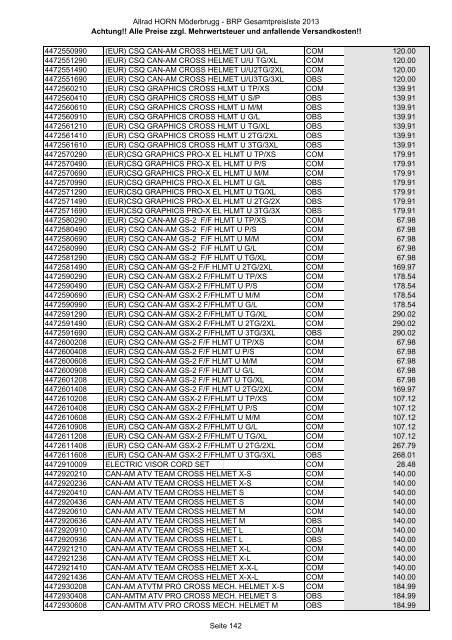 Preise zzgl. Mehrwertsteuer und anfallende ... - Allrad Horn