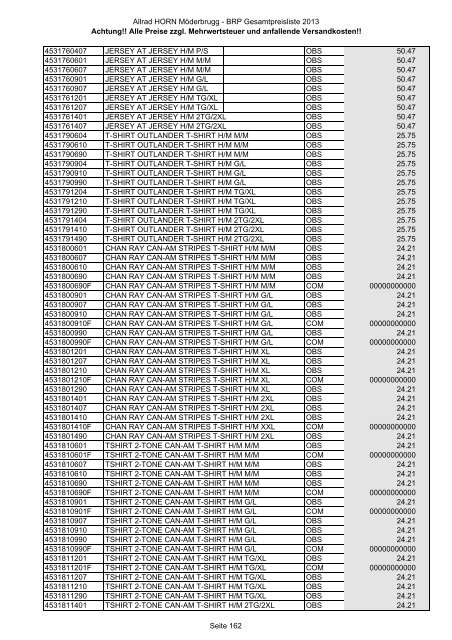 Preise zzgl. Mehrwertsteuer und anfallende ... - Allrad Horn