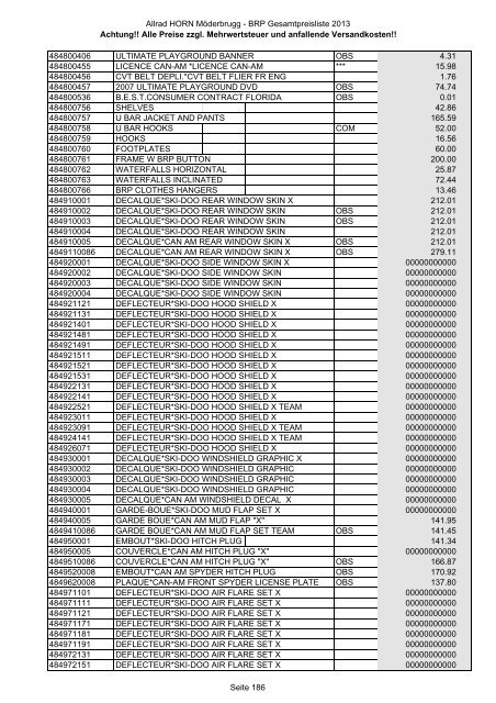 Preise zzgl. Mehrwertsteuer und anfallende ... - Allrad Horn