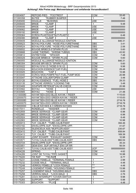 Preise zzgl. Mehrwertsteuer und anfallende ... - Allrad Horn