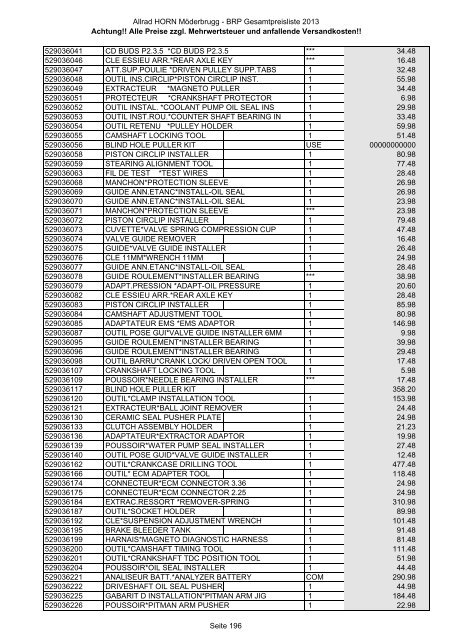 Preise zzgl. Mehrwertsteuer und anfallende ... - Allrad Horn