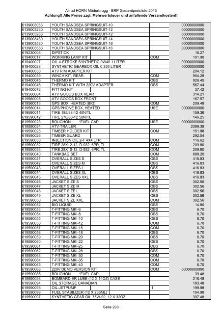 Preise zzgl. Mehrwertsteuer und anfallende ... - Allrad Horn