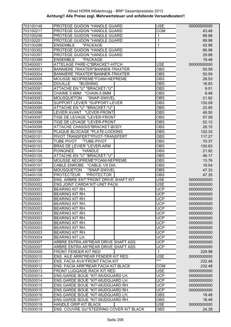 Preise zzgl. Mehrwertsteuer und anfallende ... - Allrad Horn