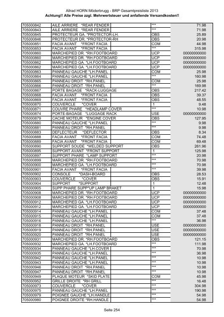 Preise zzgl. Mehrwertsteuer und anfallende ... - Allrad Horn