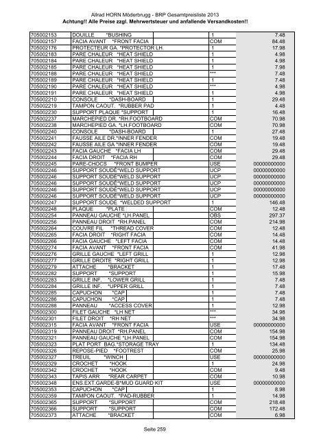 Preise zzgl. Mehrwertsteuer und anfallende ... - Allrad Horn