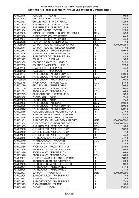 Preise zzgl. Mehrwertsteuer und anfallende ... - Allrad Horn