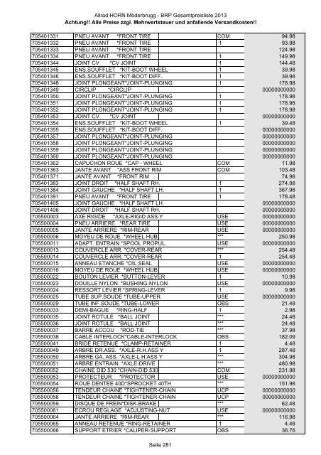 Preise zzgl. Mehrwertsteuer und anfallende ... - Allrad Horn
