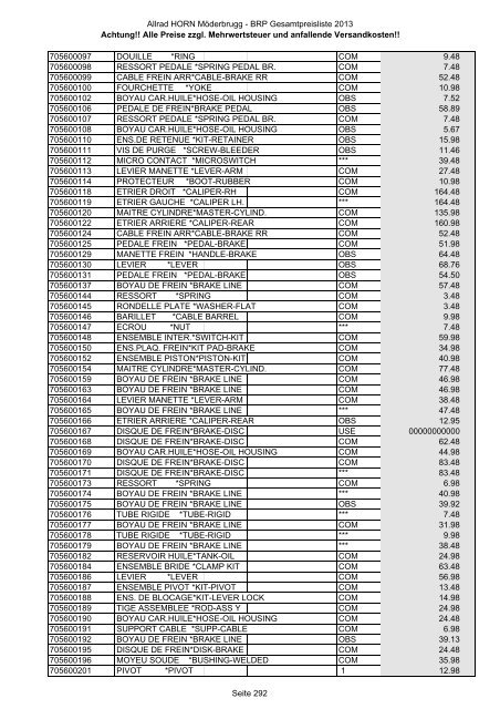 Preise zzgl. Mehrwertsteuer und anfallende ... - Allrad Horn