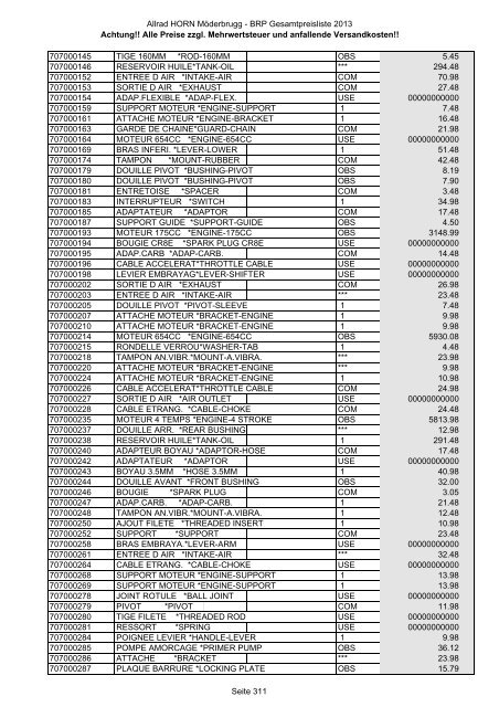 Preise zzgl. Mehrwertsteuer und anfallende ... - Allrad Horn