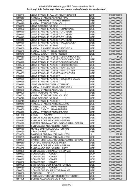 Preise zzgl. Mehrwertsteuer und anfallende ... - Allrad Horn