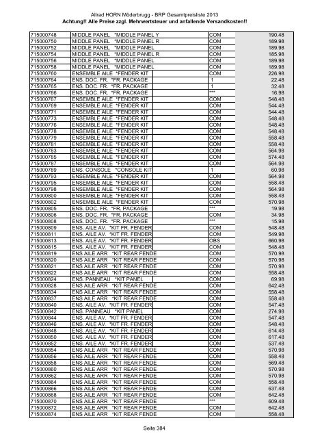 Preise zzgl. Mehrwertsteuer und anfallende ... - Allrad Horn