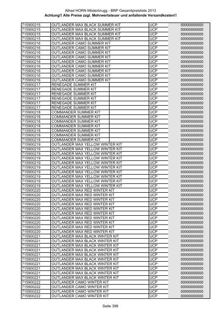 Preise zzgl. Mehrwertsteuer und anfallende ... - Allrad Horn