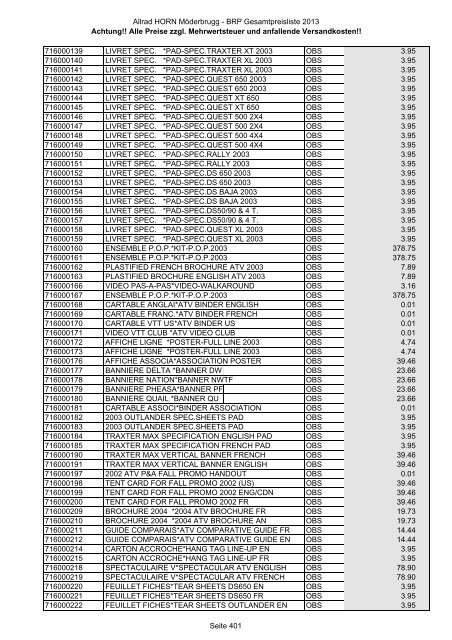 Preise zzgl. Mehrwertsteuer und anfallende ... - Allrad Horn