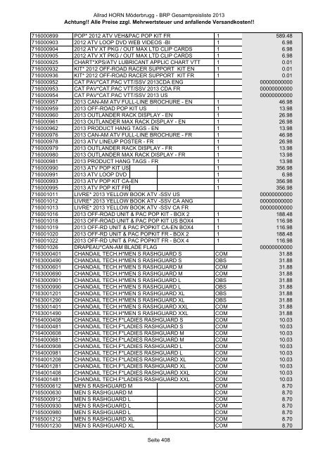 Preise zzgl. Mehrwertsteuer und anfallende ... - Allrad Horn