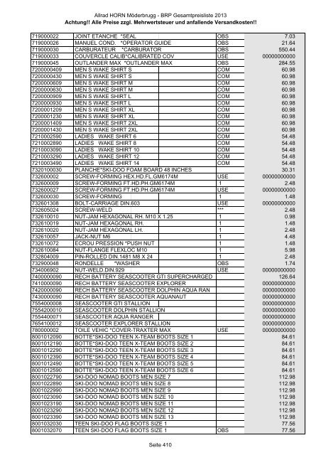 Preise zzgl. Mehrwertsteuer und anfallende ... - Allrad Horn