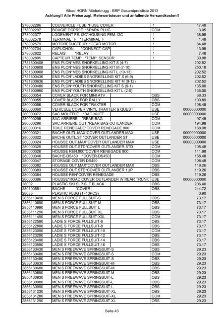 Preise zzgl. Mehrwertsteuer und anfallende ... - Allrad Horn