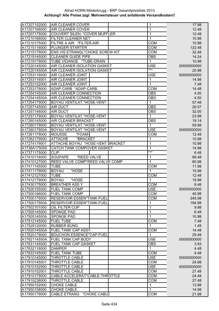 Preise zzgl. Mehrwertsteuer und anfallende ... - Allrad Horn