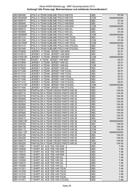 Preise zzgl. Mehrwertsteuer und anfallende ... - Allrad Horn