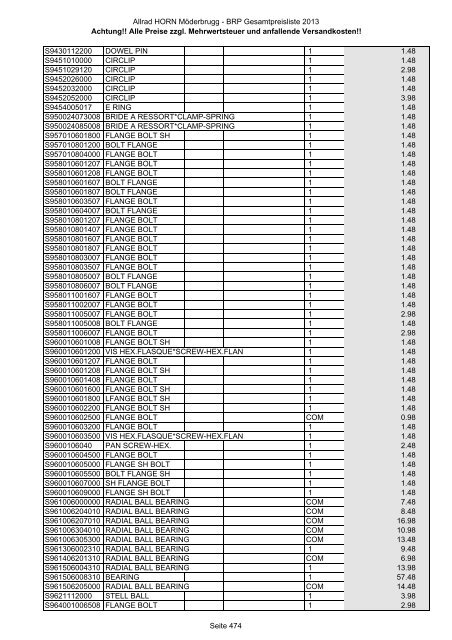 Preise zzgl. Mehrwertsteuer und anfallende ... - Allrad Horn