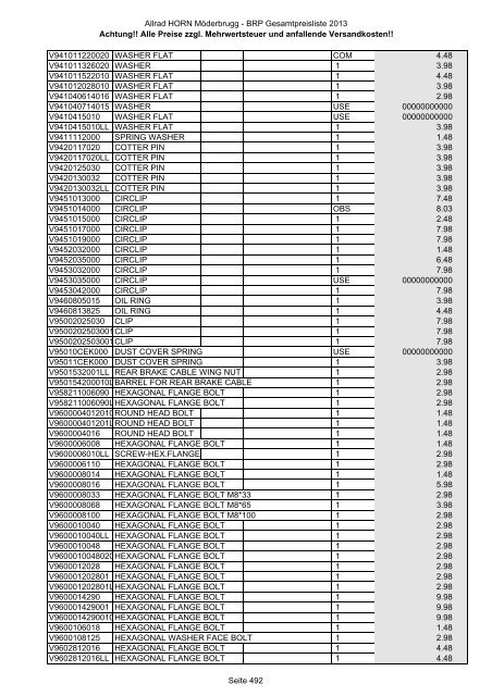 Preise zzgl. Mehrwertsteuer und anfallende ... - Allrad Horn