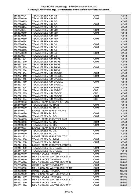 Preise zzgl. Mehrwertsteuer und anfallende ... - Allrad Horn