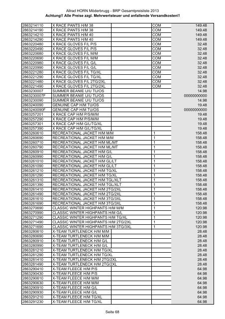 Preise zzgl. Mehrwertsteuer und anfallende ... - Allrad Horn