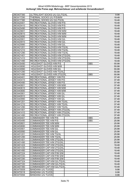 Preise zzgl. Mehrwertsteuer und anfallende ... - Allrad Horn