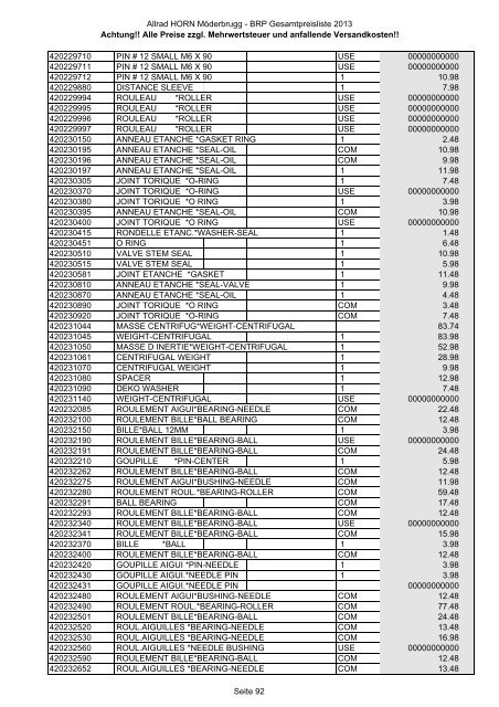 Preise zzgl. Mehrwertsteuer und anfallende ... - Allrad Horn