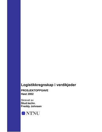 Logistikkregnskap i verdikjeder - P2005 - NTNU
