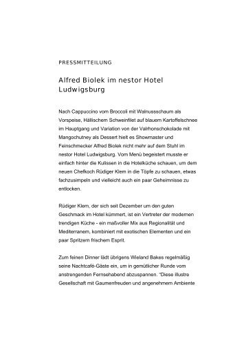 Alfred Biolek im nestor Hotel Ludwigsburg - Nestor Hotels und Acom ...