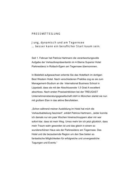 Pressmitteilung Jung Dynamisch Und Am Tegernsee A Besser