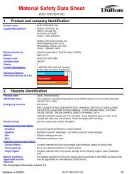 MSDS - DuBois Chemicals Online Store