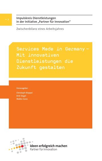Services Made in Germany – Mit innovativen Dienstleistungen die ...