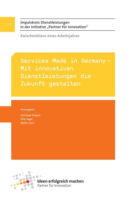 Services Made in Germany – Mit innovativen Dienstleistungen die ...