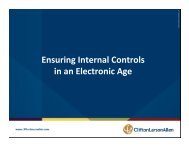 Ensuring Internal Controls g in an Electronic Age - Minnesota ...