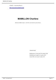 MAMILLON Charlène - Université Paris 8