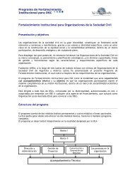 Fortalecimiento Institucional a Organizaciones ... - FundaciÃ³n UNIDA