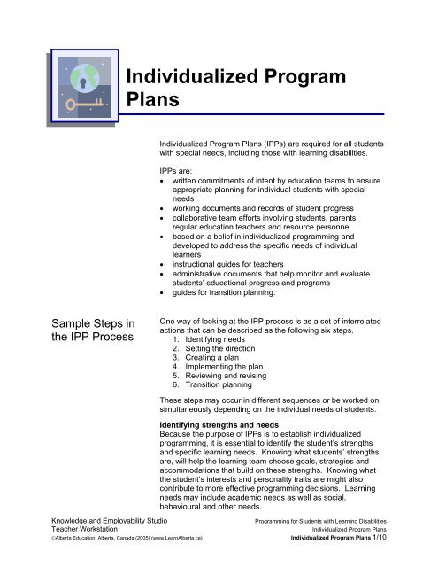 Individualized Program Plans - LearnAlberta.ca