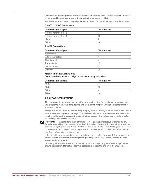 DigiTrace 920 Series Heat Trace Controller - Pentair Thermal ...