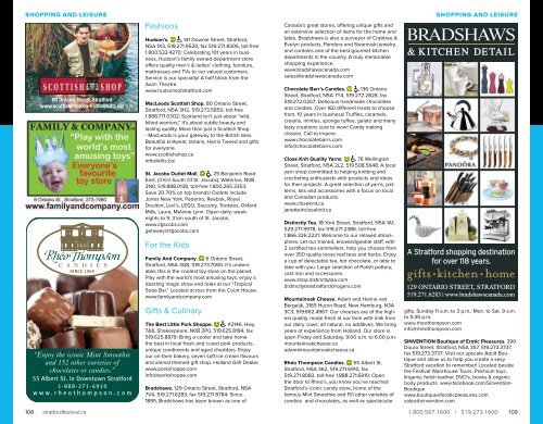 2013 Visitors' Guide - Stratford Festival