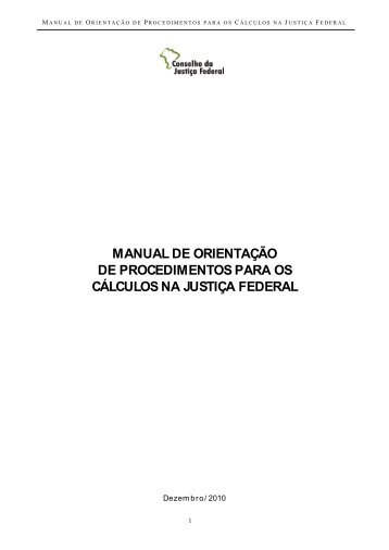 manual de orientação de procedimentos para os cálculos na justiça ...