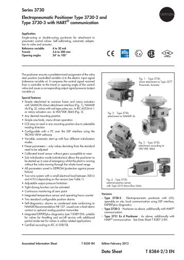 Series 3730 Electropneumatic Positioner Type 3730-2 and Type ...