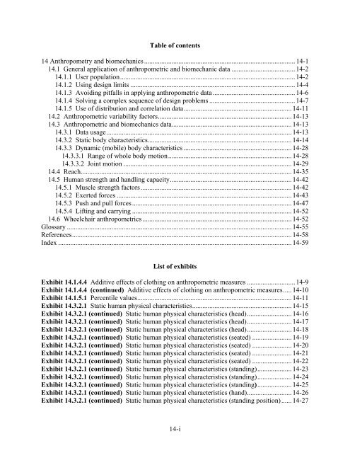 Chapter 14. Anthropometry and Biomechanics - FAA